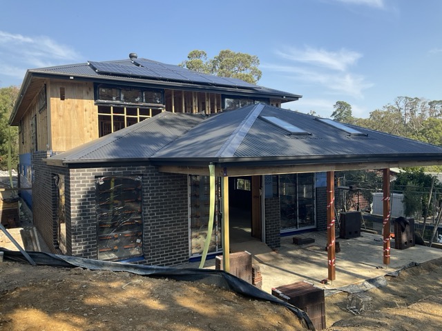 Residential construction progress stage for initial financier report and construction funding review.